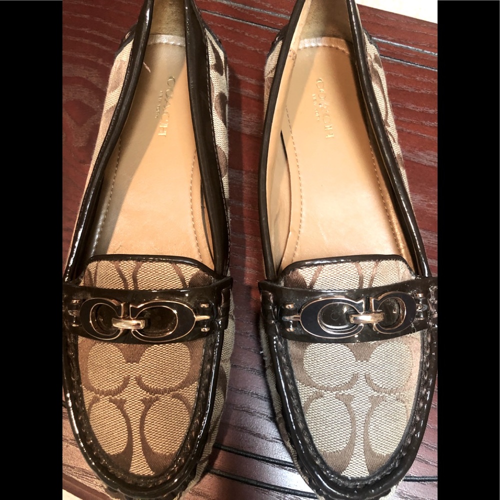COACH  Brown logo Loafers Sz 7